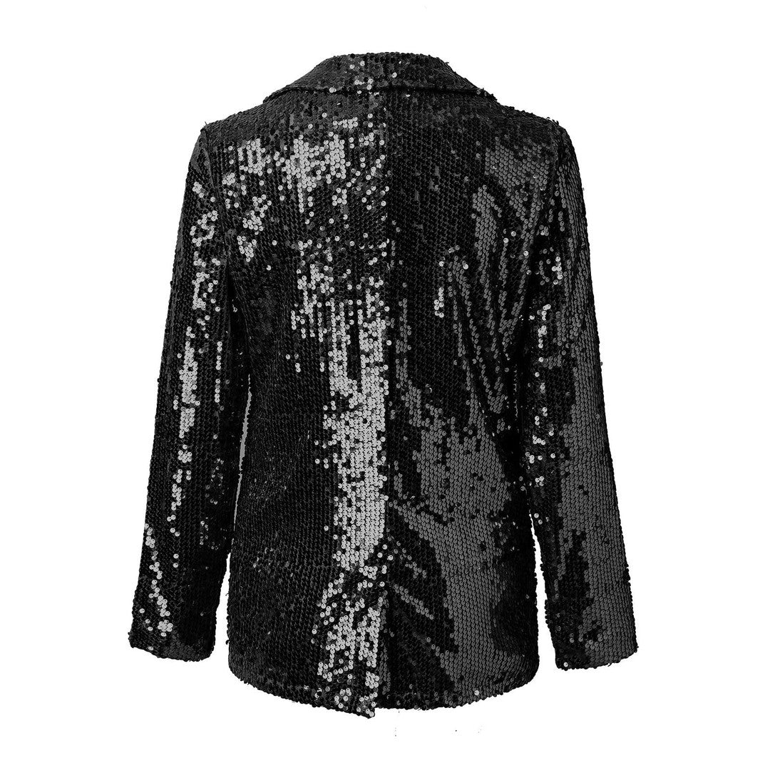 Woman wearing the Tovah women's casual blazer, back view