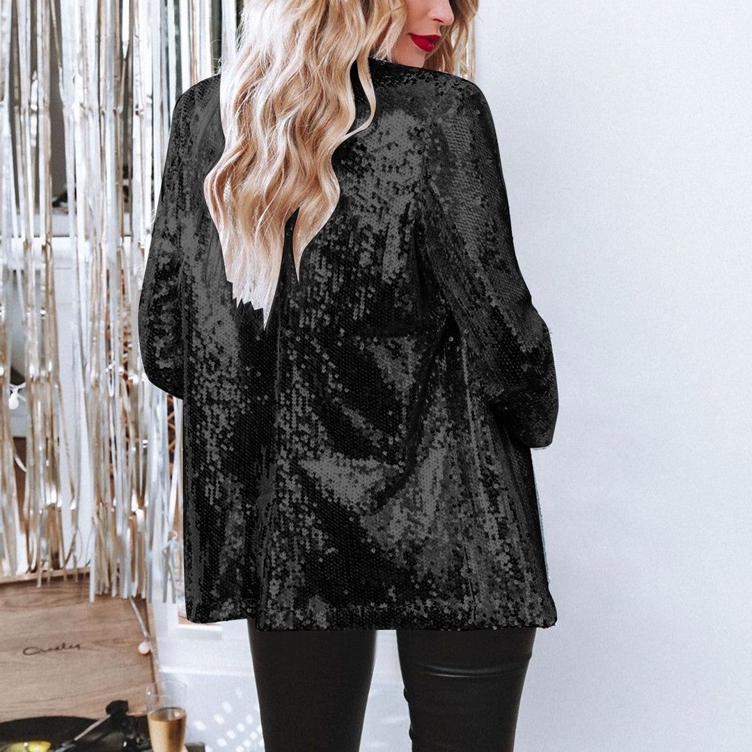 Woman wearing the Tovah women's casual blazer, front view