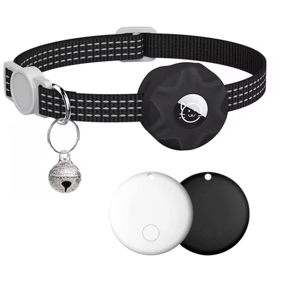 Pet tracker tag on a reflective collar - product photo 1