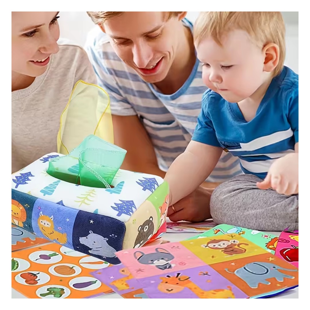 Montessori fabric tissue box sensory toy - product photo 10