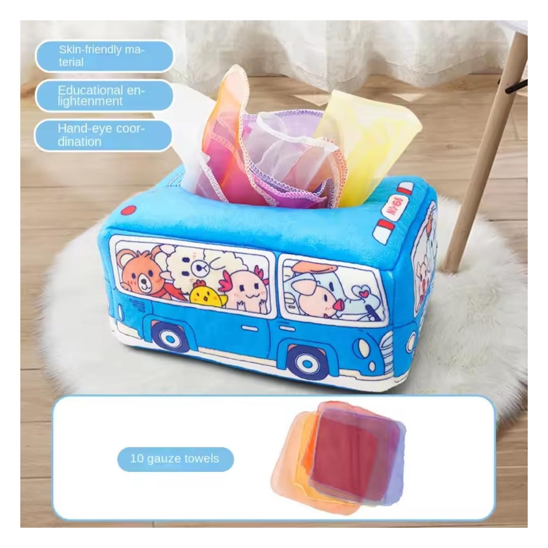 Montessori fabric tissue box sensory toy - product photo 8