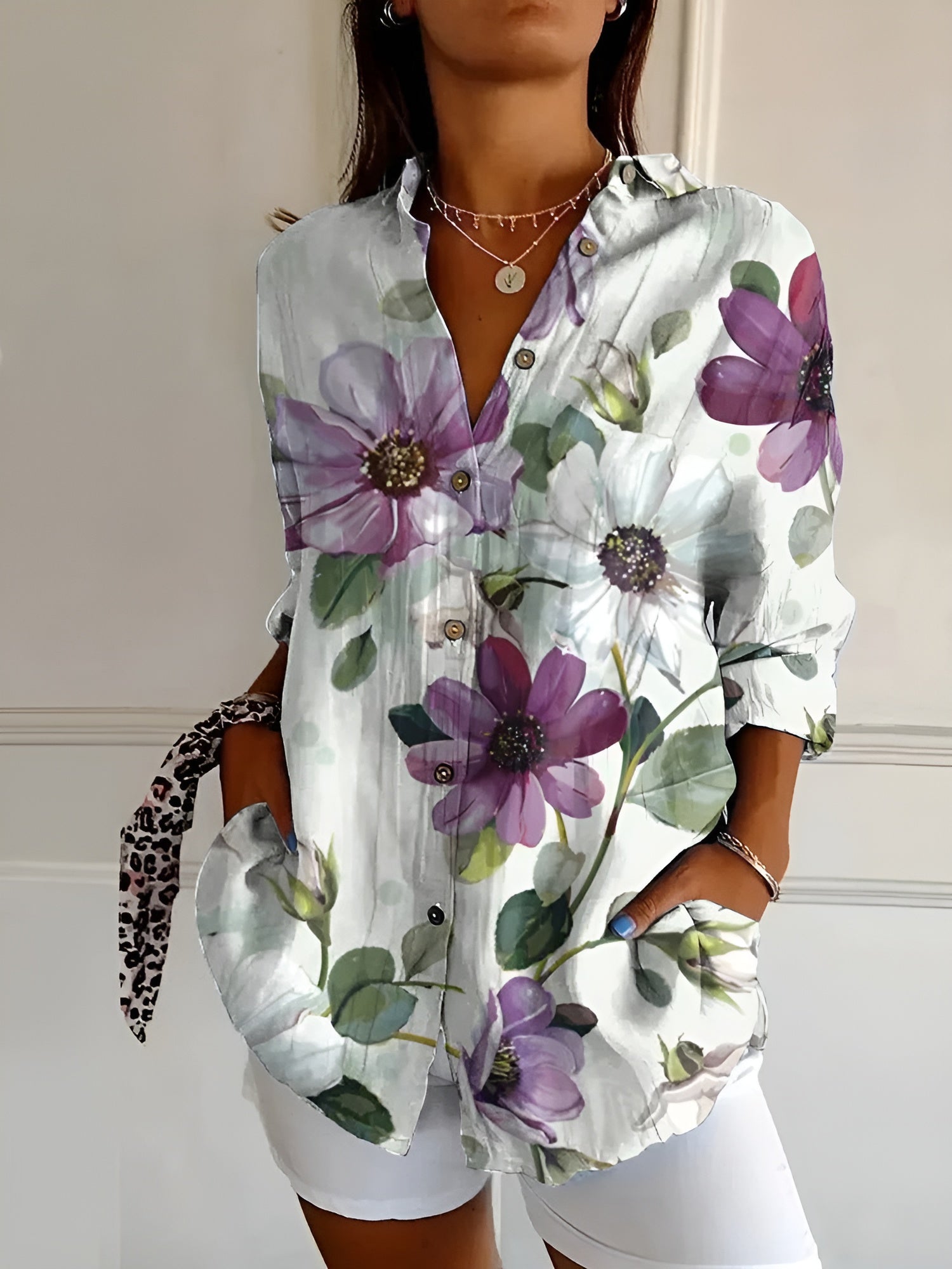 Elise | Women's Long Sleeve Button Front Casual Shirt