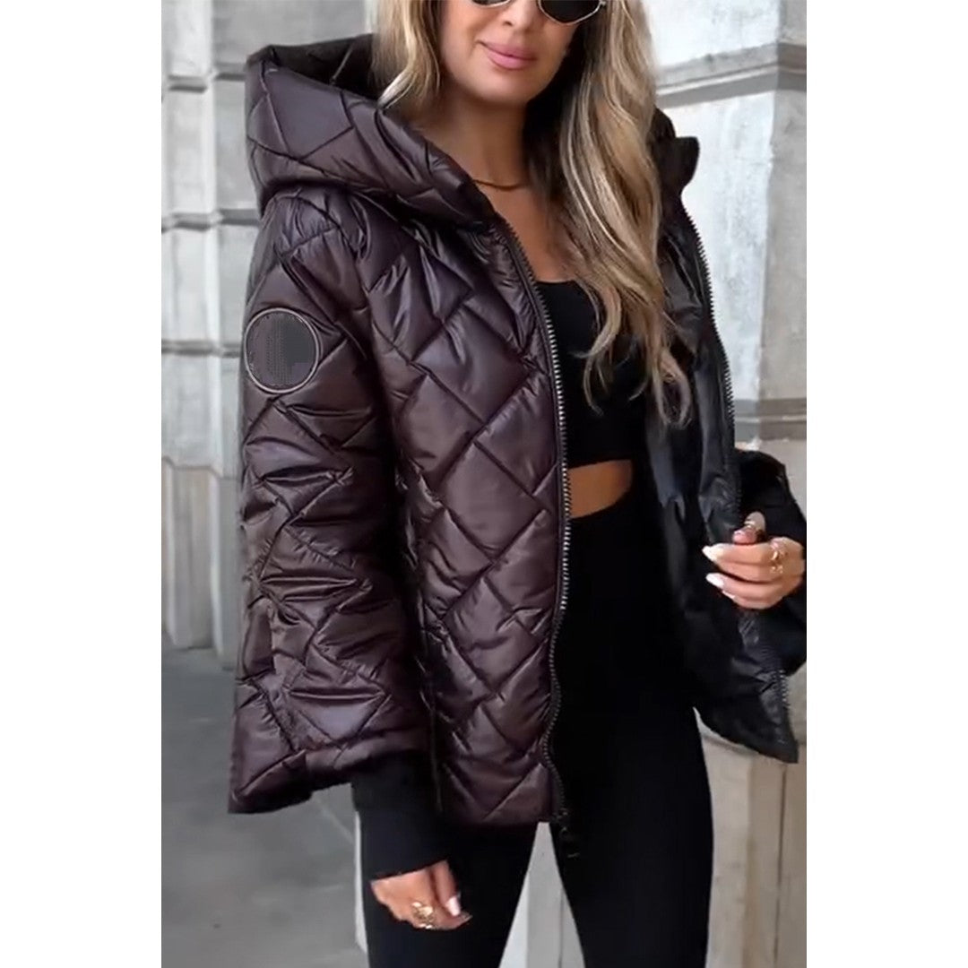 Woman wearing the Verena women's elegant hoodie, model view