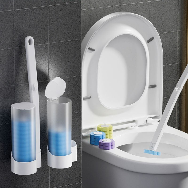 Disposable toilet brush with pre-loaded sponge heads - product photo 1