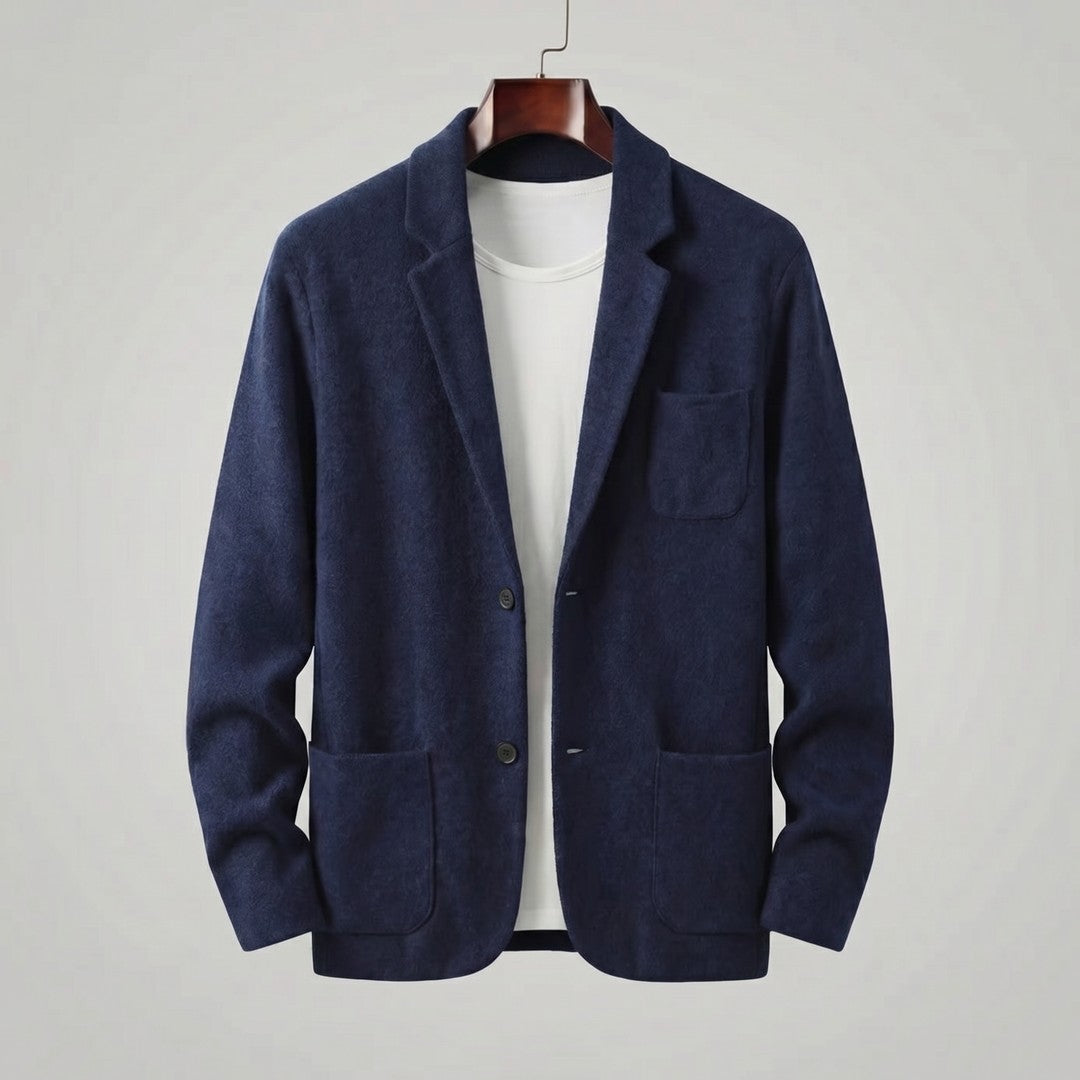 Man wearing the Viggo men's casual collared jacket, 11 view