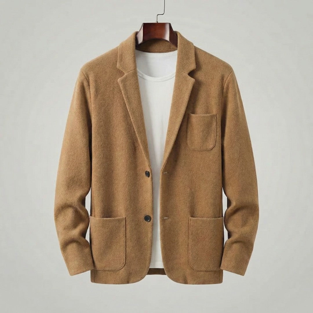 Man wearing the Viggo men's casual collared jacket, 16 view