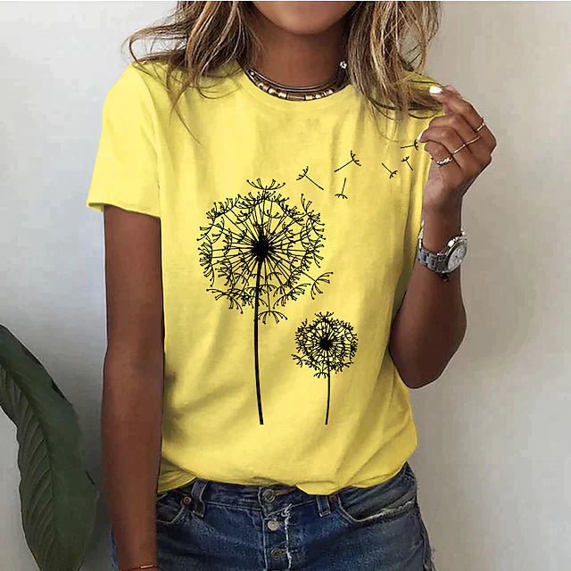 Nora | Women's Printed Round Neck Casual Tee