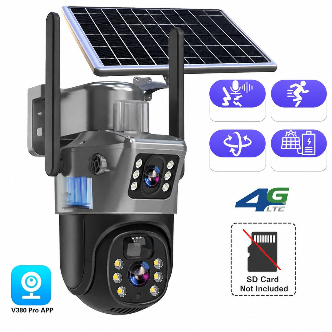 Solar dual lens PTZ outdoor security camera - product photo 2