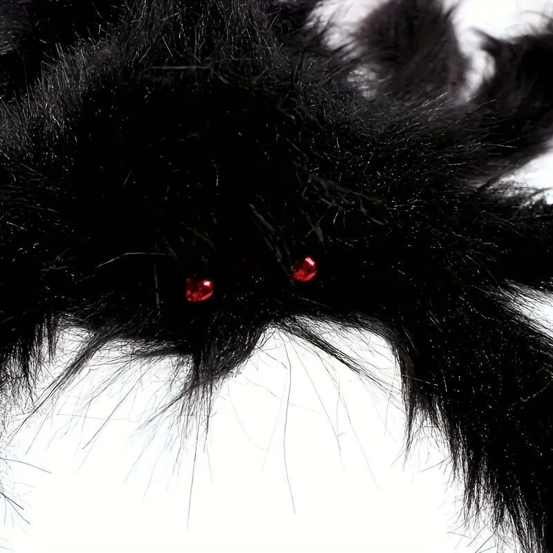 Giant plush spiders with stretch web - product photo 3