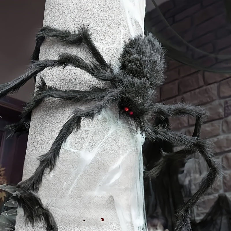 Giant plush spiders with stretch web - product photo 4
