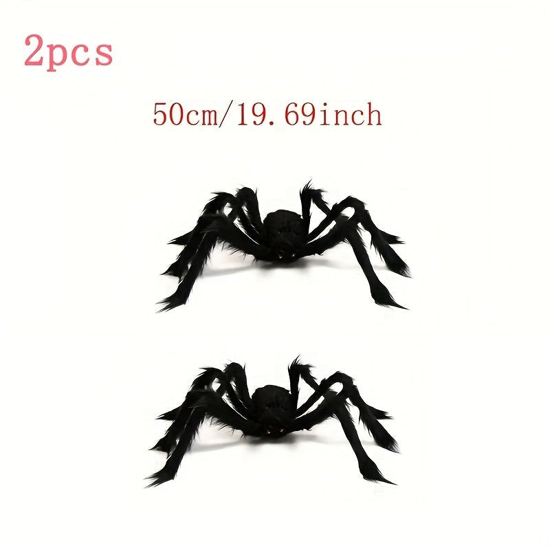 Giant plush spiders with stretch web - product photo 5