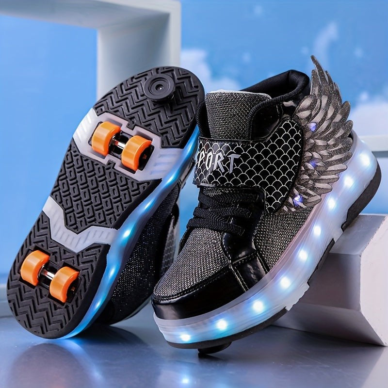 Light-up roller sneaker with heel wheel and wings - product photo 4