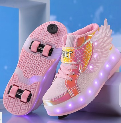 Light-up roller sneaker with heel wheel and wings - product photo 5