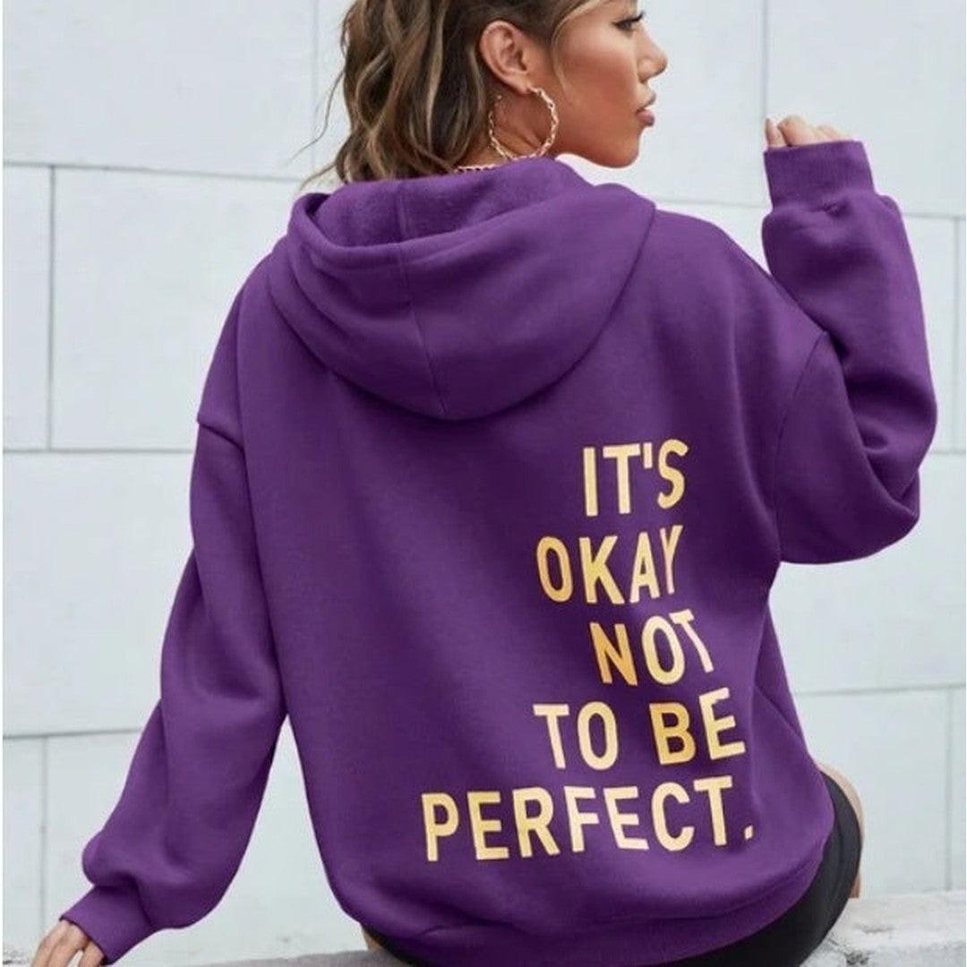 Woman wearing the Winona women's long-sleeve hoodie, model view