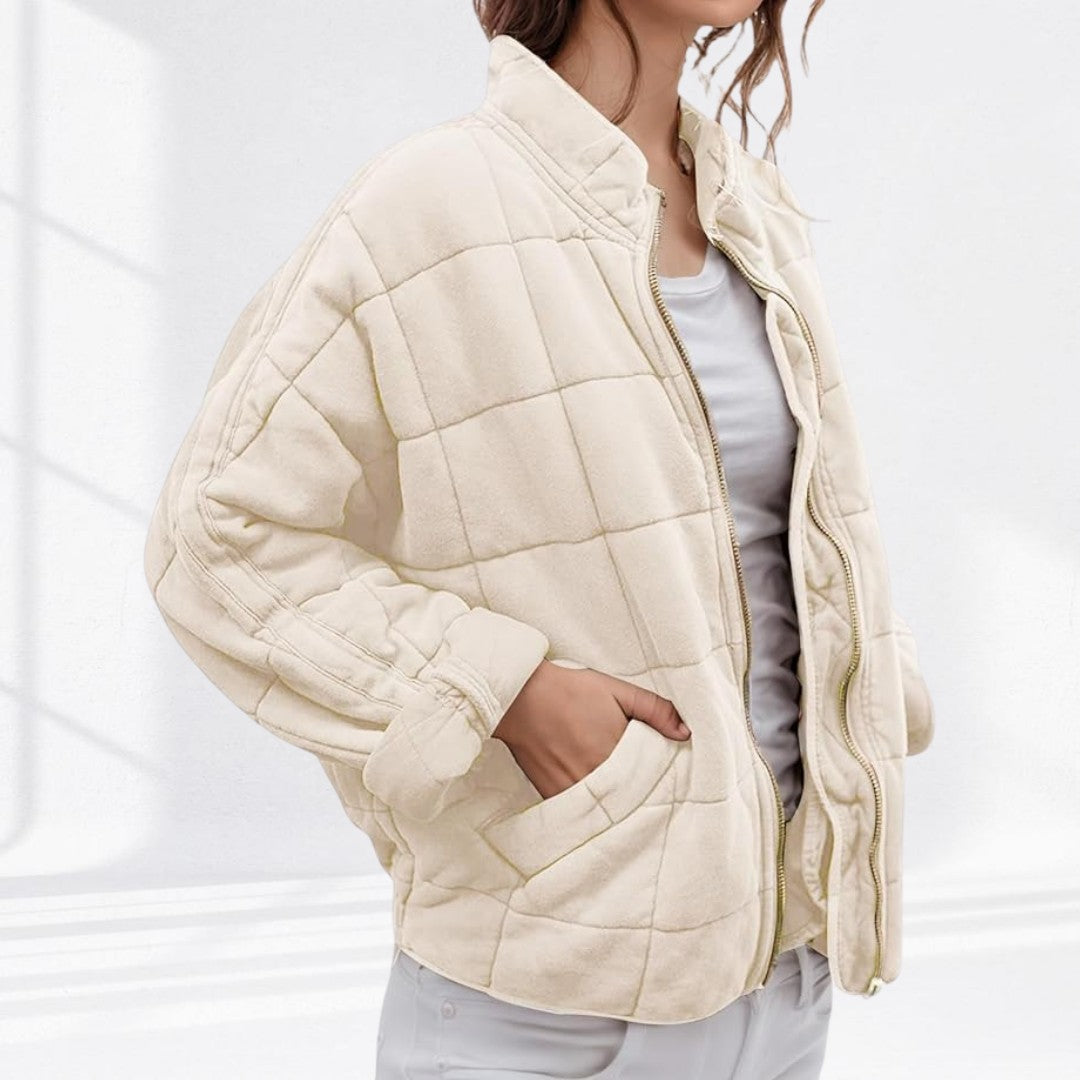 Man wearing the Wolfgang men's quilted jacket, 8 view