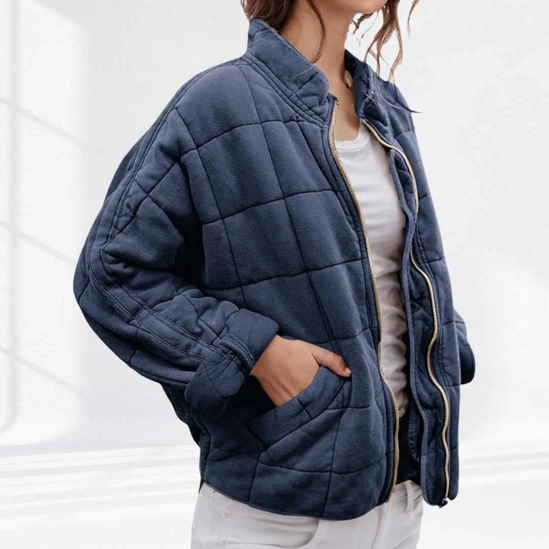 Man wearing the Wolfgang men's quilted jacket, 9 view