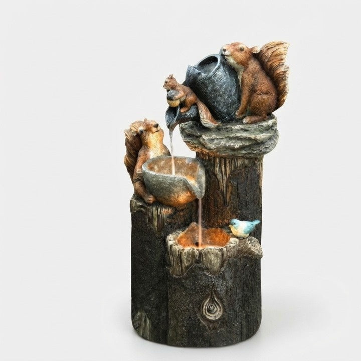 Solar table garden fountain with an animal figure and LED light - product photo 8