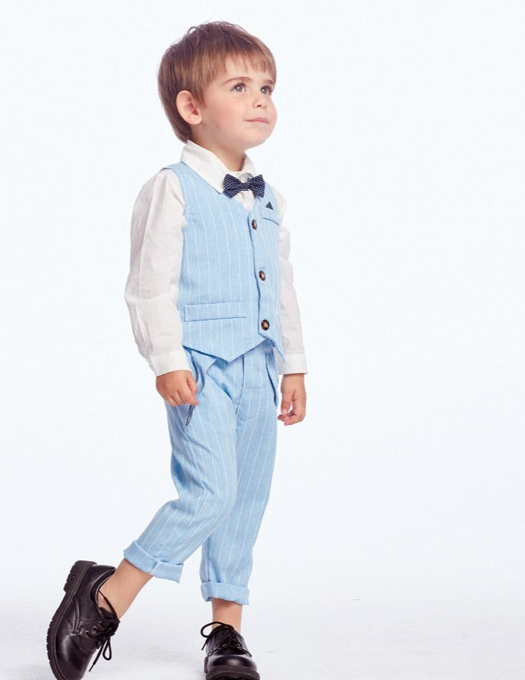Boys' three-piece shirt, waistcoat and trouser set - product photo 1