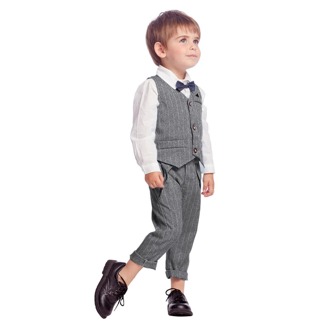 Boys' three-piece shirt, waistcoat and trouser set - product photo 17