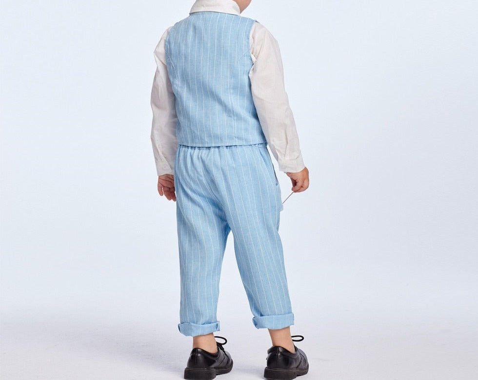 Boys' three-piece shirt, waistcoat and trouser set - product photo 3