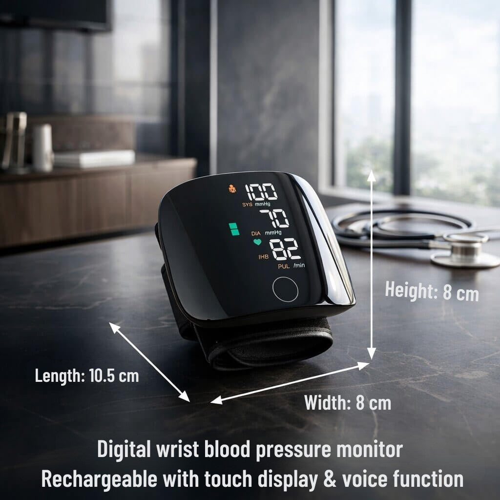 Rechargeable wrist cuff monitor with touch display - product photo 8