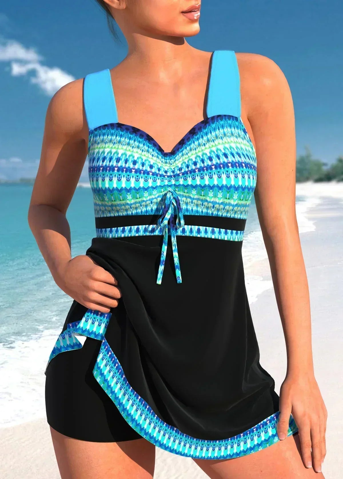 Mila | Women's Printed Tummy Control Tankini Set