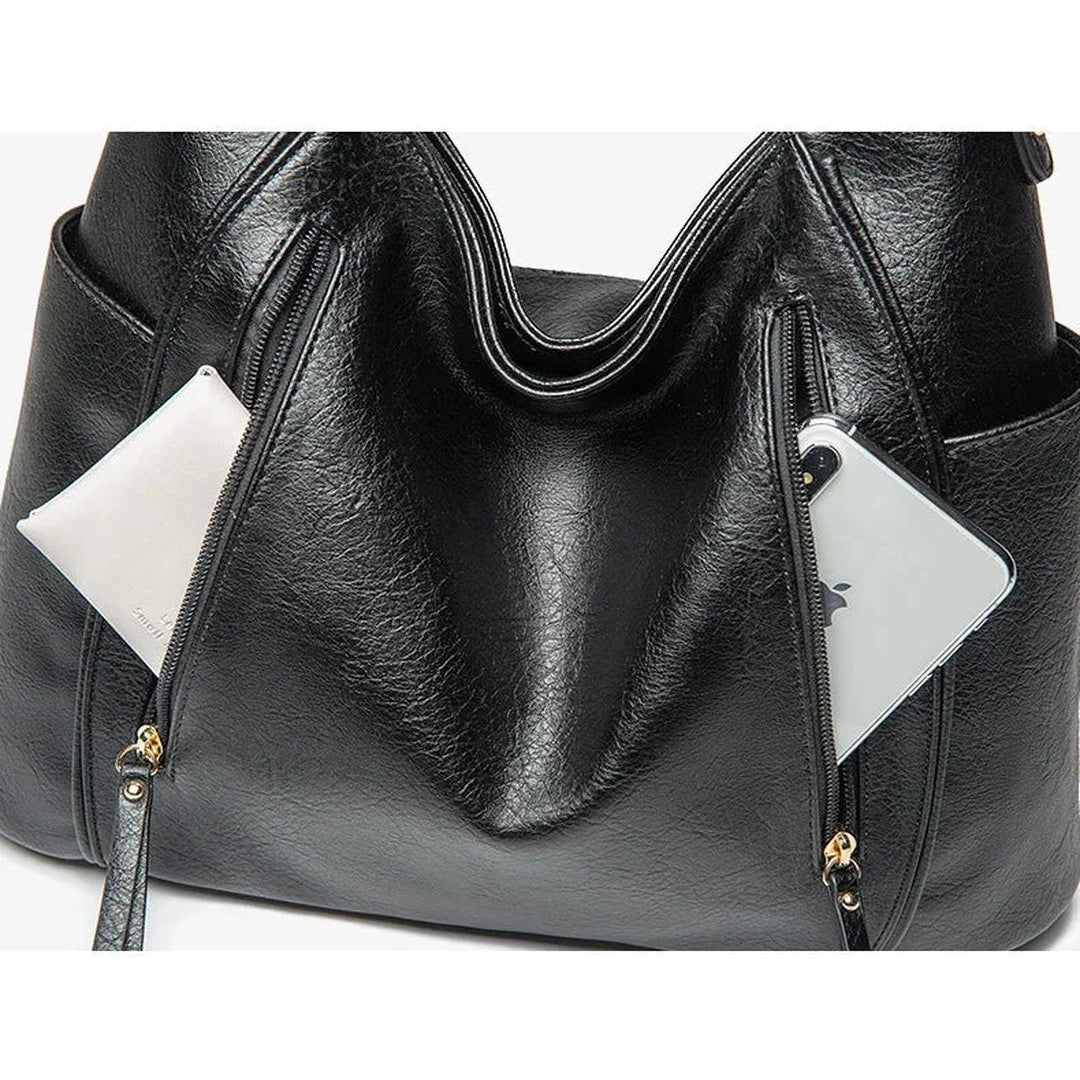 Woman wearing the Ximena women's elegant bag, 9 view