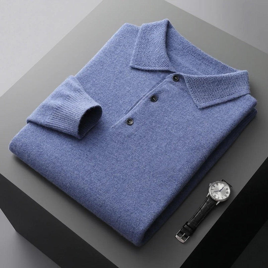 Man wearing the Yannick men's cashmere zip-up sweater, 16 view