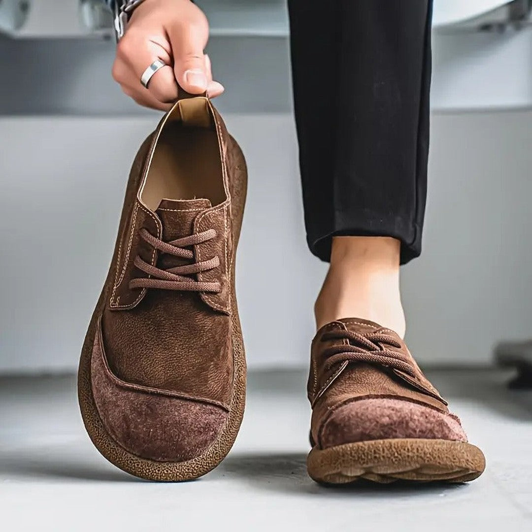 Man wearing the Zebedee men's shoes, 7 view