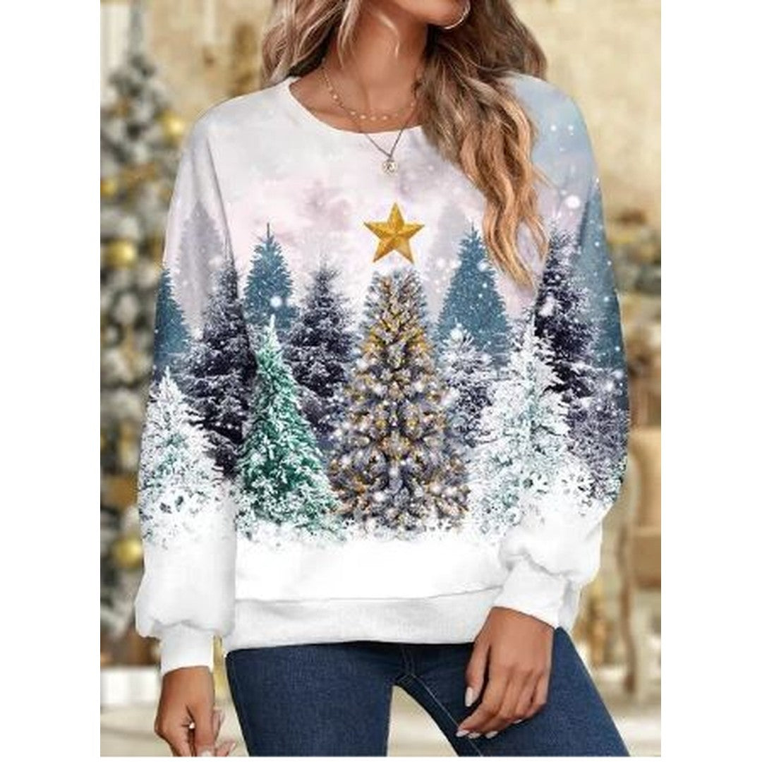 Woman wearing the Zoe women's knit elegant sweatshirt, 10 view