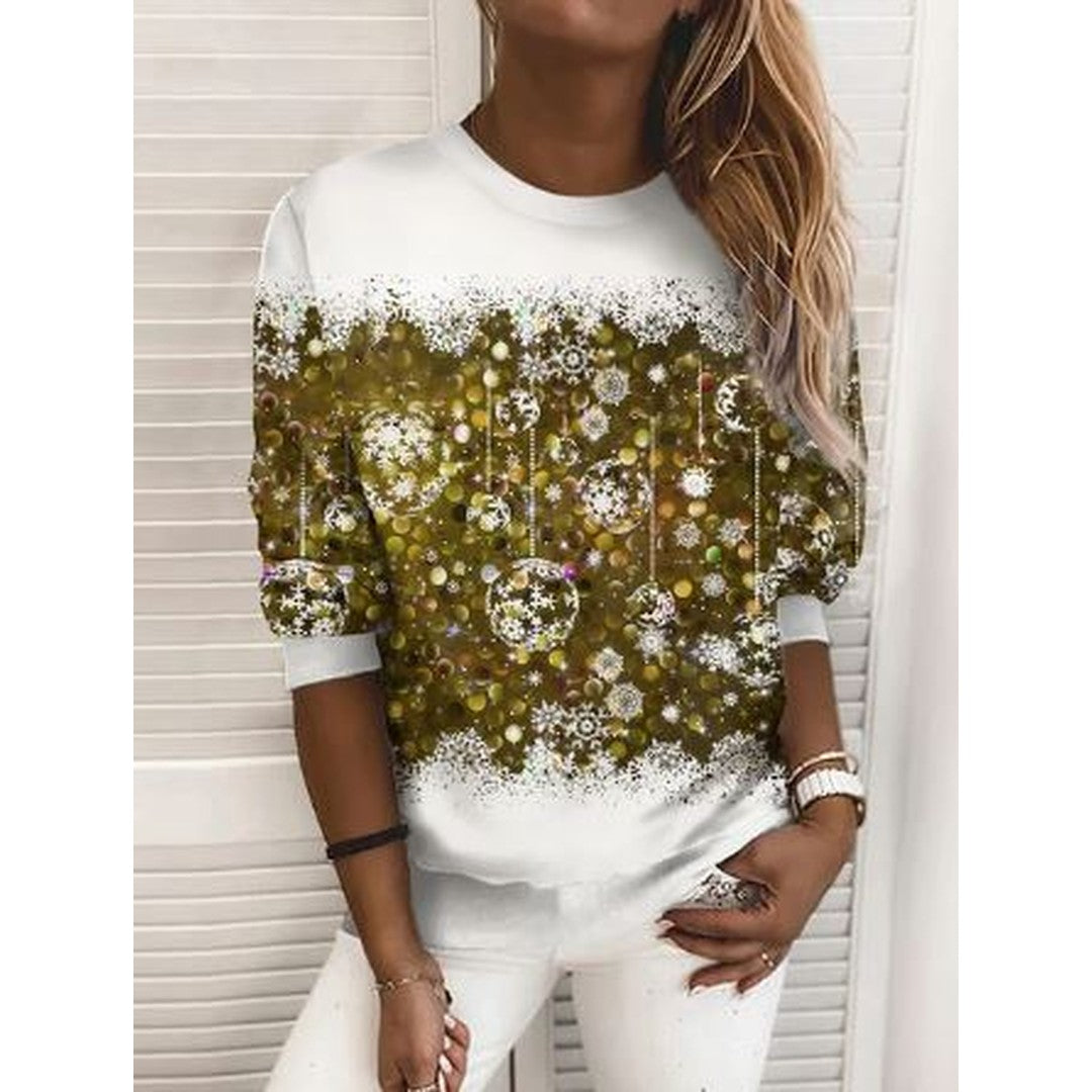 Woman wearing the Zoe women's knit elegant sweatshirt, 12 view