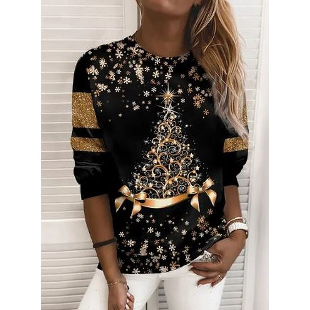 Woman wearing the Zoe women's knit elegant sweatshirt, flatlay view